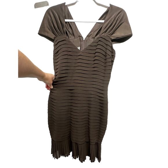 Roland Nivelais Size 10 Hourglass Hourglass Brown Formal 100% Silk - Picture 4 of 10